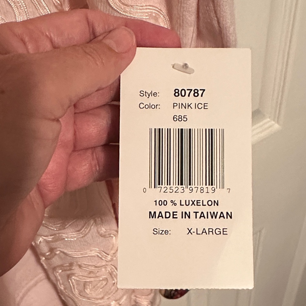Designers Originals Luxelon Light Pink Embroidered Layered Cardigan - Picture 6 of 8